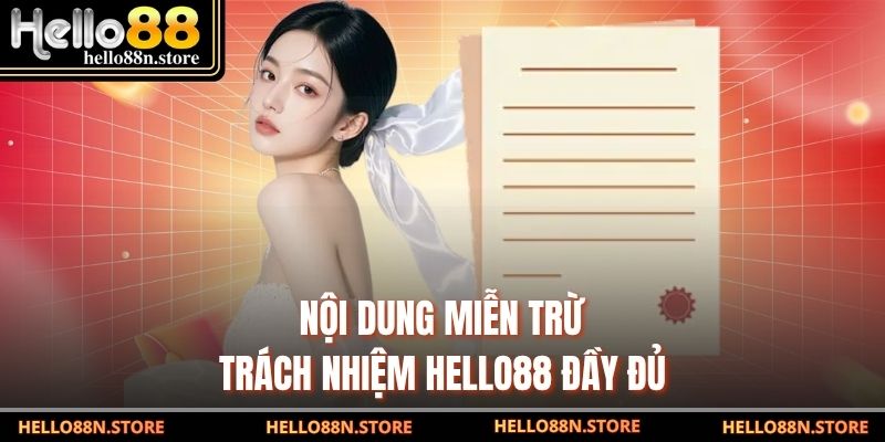 Nội dung miễn trừ trách nhiệm Hello88 đầy đủ